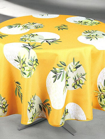 Nappe anti-tâche ronde motif olive