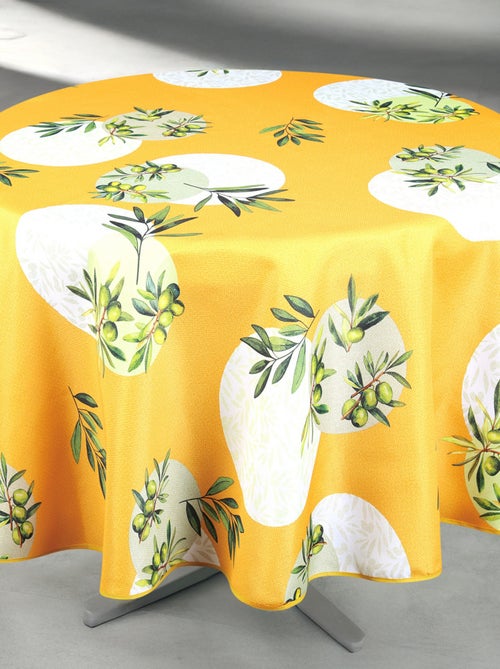 Nappe anti-tâche ronde motif olive - Kiabi