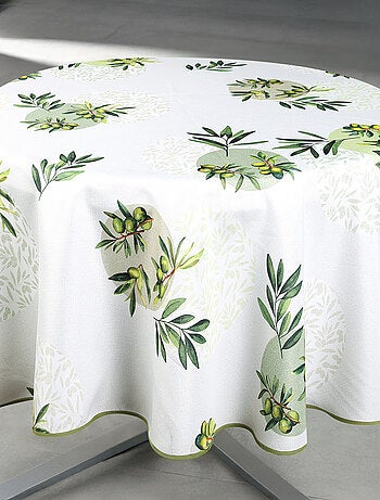 Nappe anti-tâche ronde motif olive