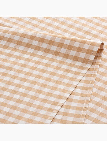 Nappe anti-taches à carreaux vichy, tissée, toucher textile - Gamusi.