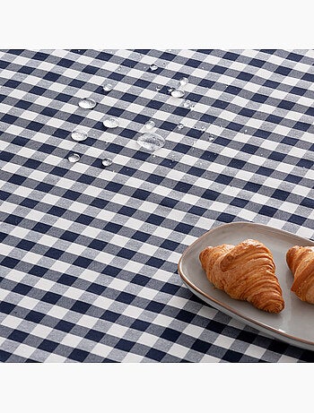 Nappe anti-taches à carreaux vichy, tissée, toucher textile - Gamusi.