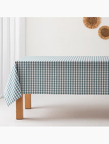 Nappe anti-taches à carreaux vichy, tissée, toucher textile - Gamusi.