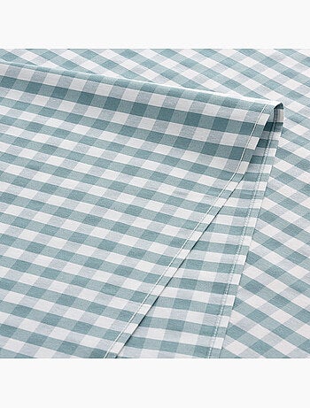 Nappe anti-taches à carreaux vichy, tissée, toucher textile - Gamusi.