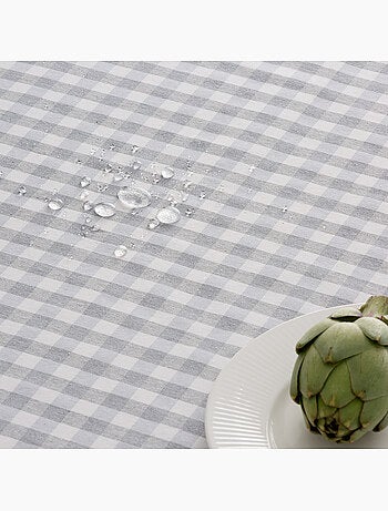 Nappe anti-taches à carreaux vichy, tissée, toucher textile - Gamusi.