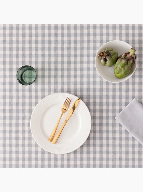 Nappe anti-taches à carreaux vichy, tissée, toucher textile - Gamusi. - Kiabi