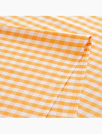 Nappe anti-taches à carreaux vichy, tissée, toucher textile - Gamusi.