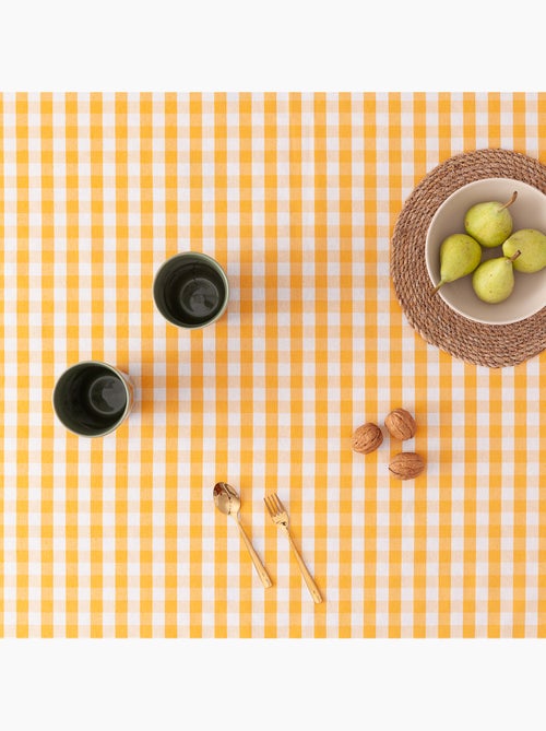 Nappe anti-taches à carreaux vichy, tissée, toucher textile - Gamusi. - Kiabi