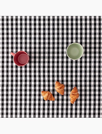 Nappe anti-taches à carreaux vichy, tissée, toucher textile - Gamusi.