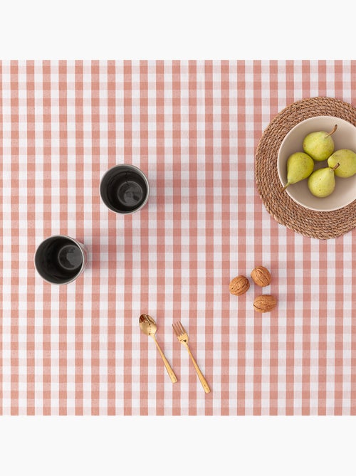 Nappe anti-taches à carreaux vichy, tissée, toucher textile - Gamusi. - Kiabi