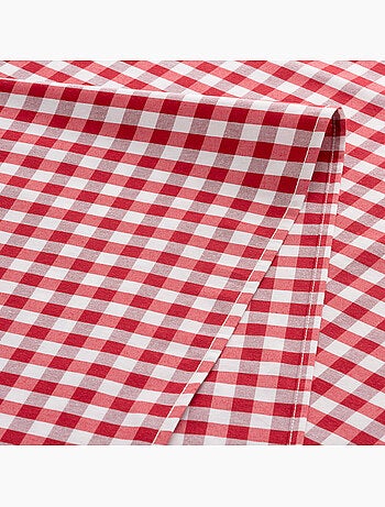 Nappe anti-taches à carreaux vichy, tissée, toucher textile - Gamusi.