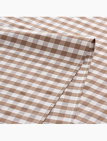 Nappe anti-taches à carreaux vichy, tissée, toucher textile - Gamusi.