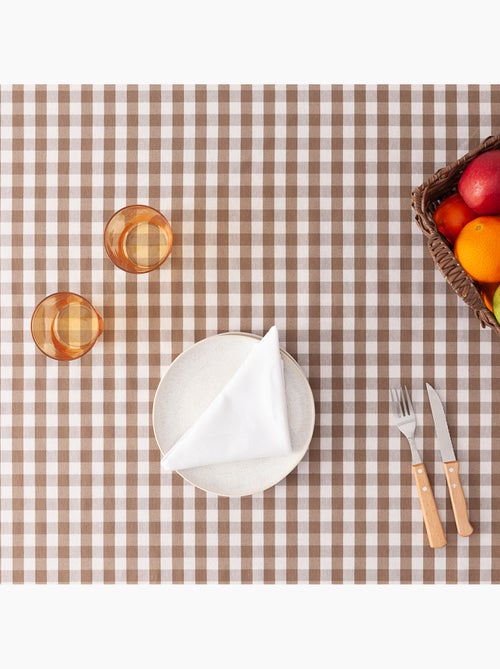 Nappe anti-taches à carreaux vichy, tissée, toucher textile - Gamusi. - Kiabi