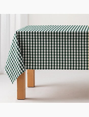 Nappe anti-taches à carreaux vichy, tissée, toucher textile - Gamusi.