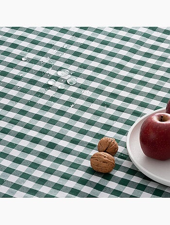 Nappe anti-taches à carreaux vichy, tissée, toucher textile - Gamusi.
