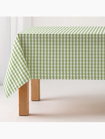 Nappe anti-taches à carreaux vichy, tissée, toucher textile - Gamusi.