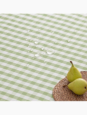 Nappe anti-taches à carreaux vichy, tissée, toucher textile - Gamusi.