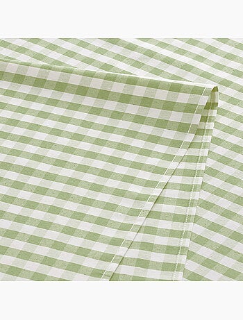 Nappe anti-taches à carreaux vichy, tissée, toucher textile - Gamusi.