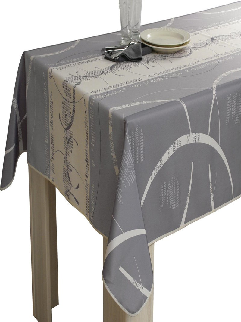 Nappe Anti-taches Astrid Ecru - Carrée 150 x 150 cm Gris Ecru - Kiabi