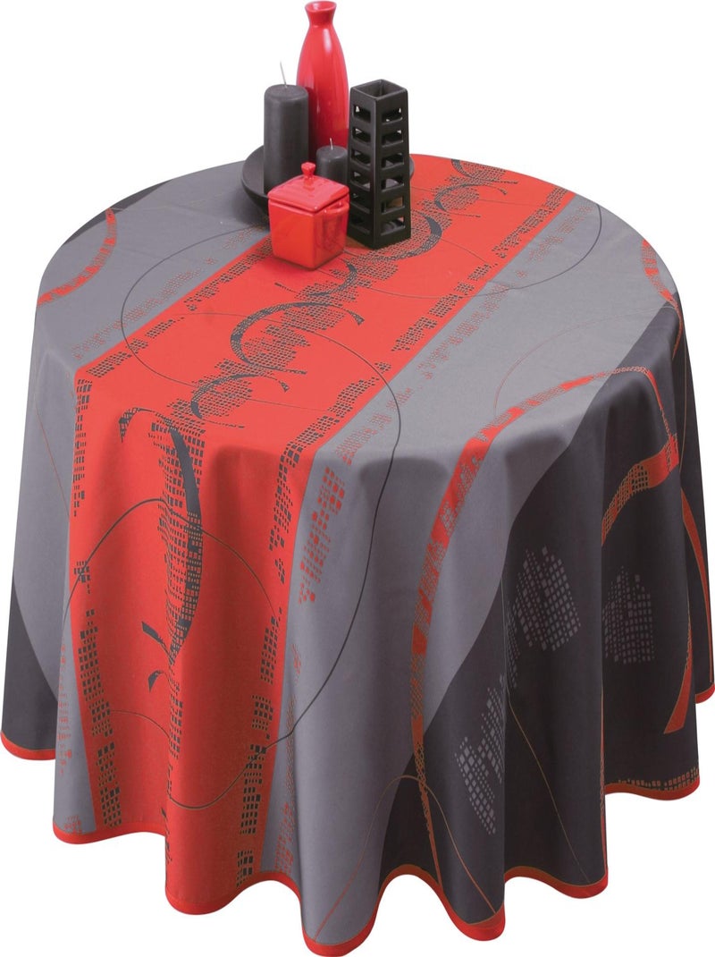 Nappe Anti-taches Astrid Rouge - Ovale 150 x 240 cm Gris Rouge - Kiabi