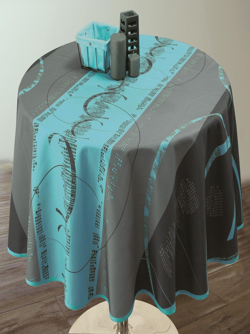 Nappe Anti-taches Astrid Turquoise Gris Bleu - Kiabi