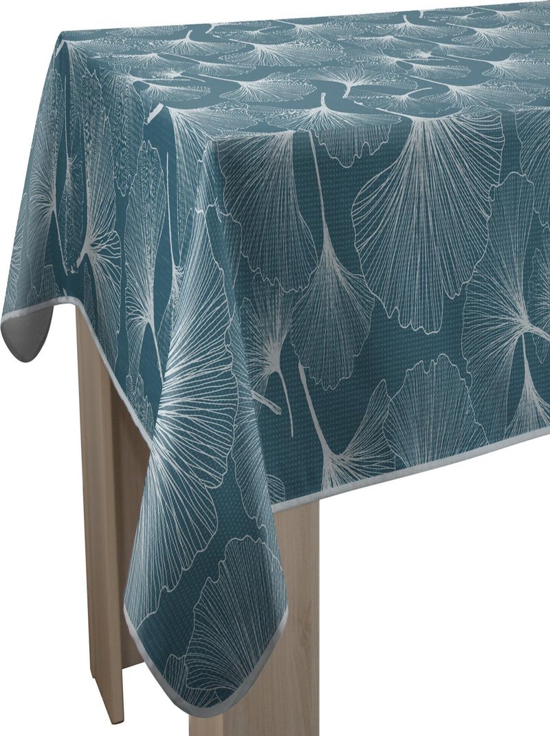 Nappe Anti-taches Biloba bleu - Rectangle 150 x 300 cm Bleu Blanc - Kiabi