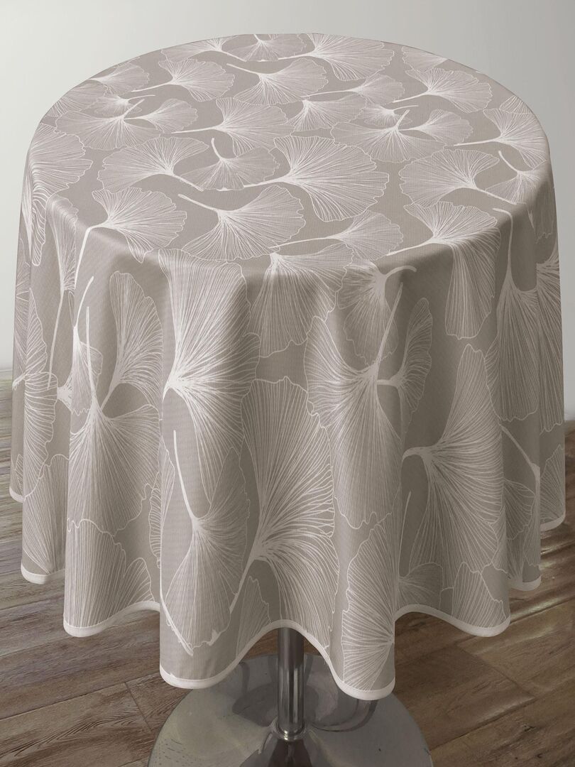 Nappe ronde Alissia menthe anti tache sans repassage 1m80