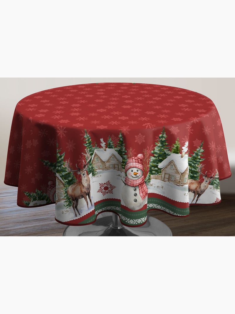 Nappe anti-taches bonhomme de neige Rouge bordeaux - Kiabi