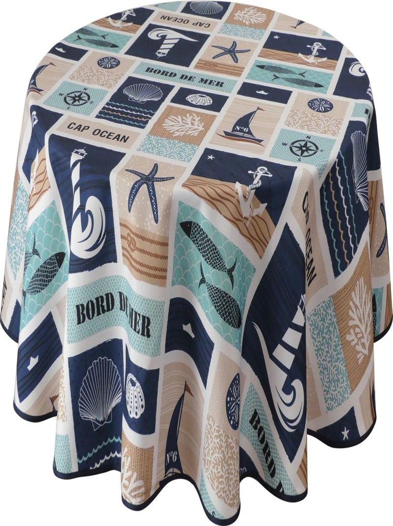 Nappe Anti-taches Bord de mer Bleu Beige - Kiabi