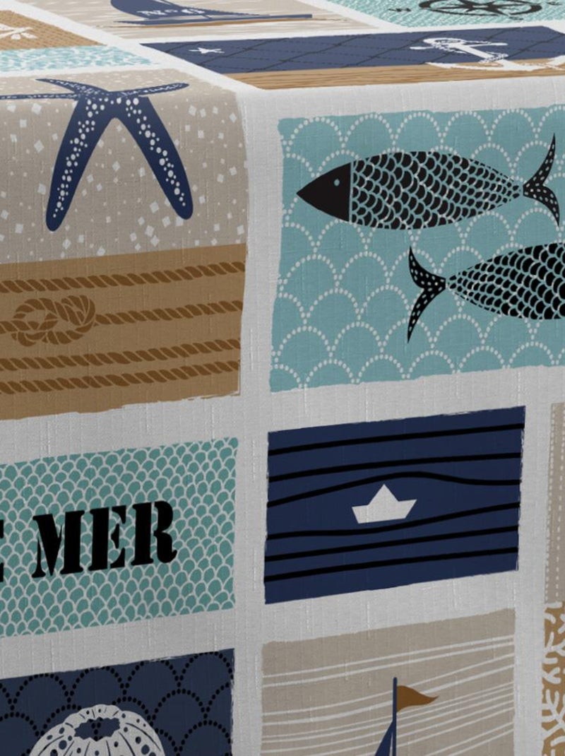 Nappe Anti-taches Bord de mer Bleu Beige - Kiabi