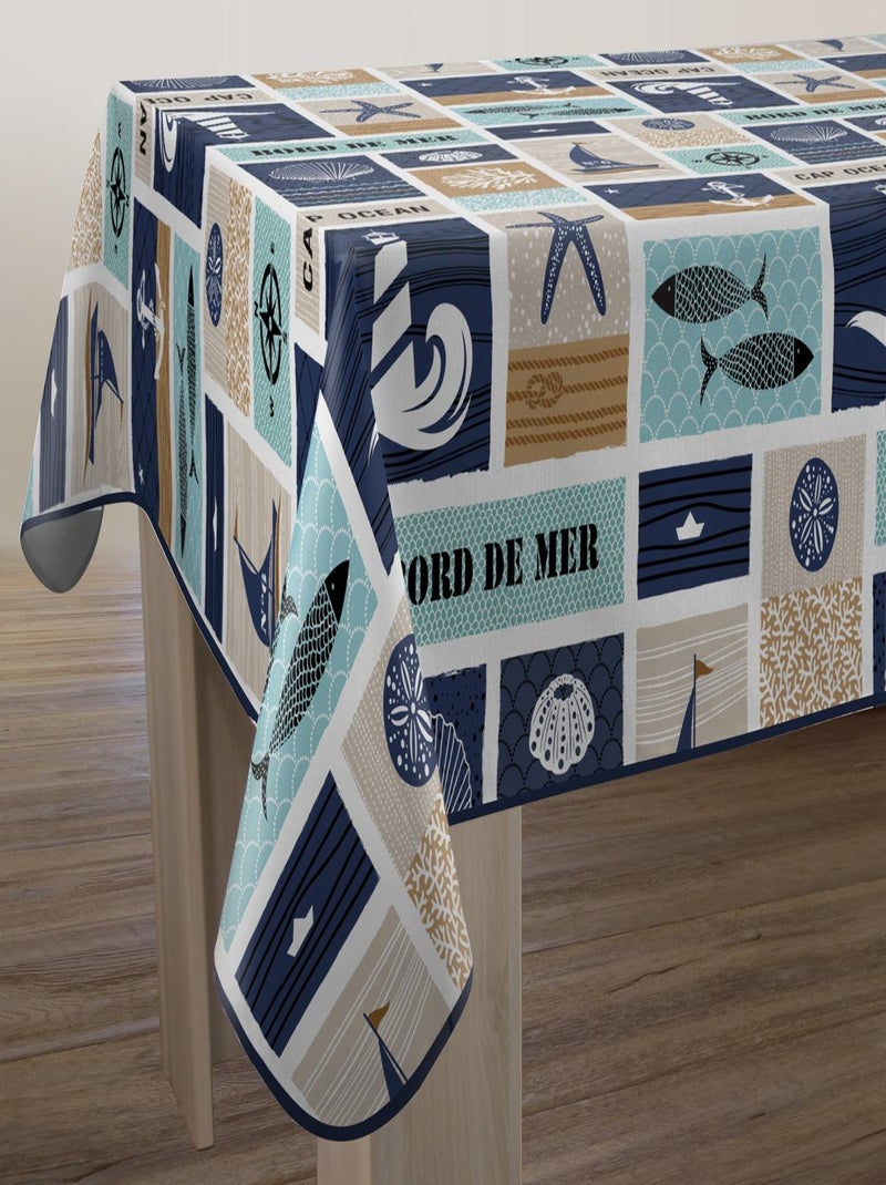Nappe Anti-taches Bord de mer Bleu Beige - Kiabi