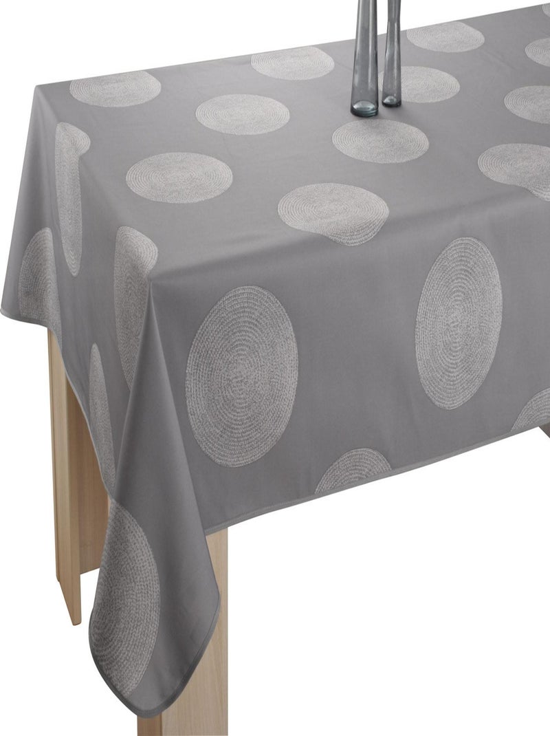 Nappe Anti-taches Cercles Gris - Rectangle 150 x 200 cm Gris - Kiabi