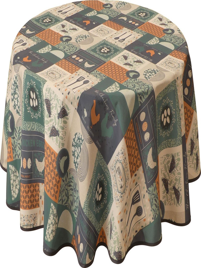 Nappe Anti-taches Chicken vert - Ovale 150 x 240 cm Vert - Kiabi