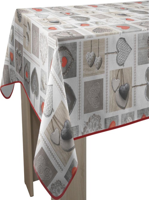 Nappe Anti-taches Coeurs - Carrée 150 x 150 cm - Kiabi