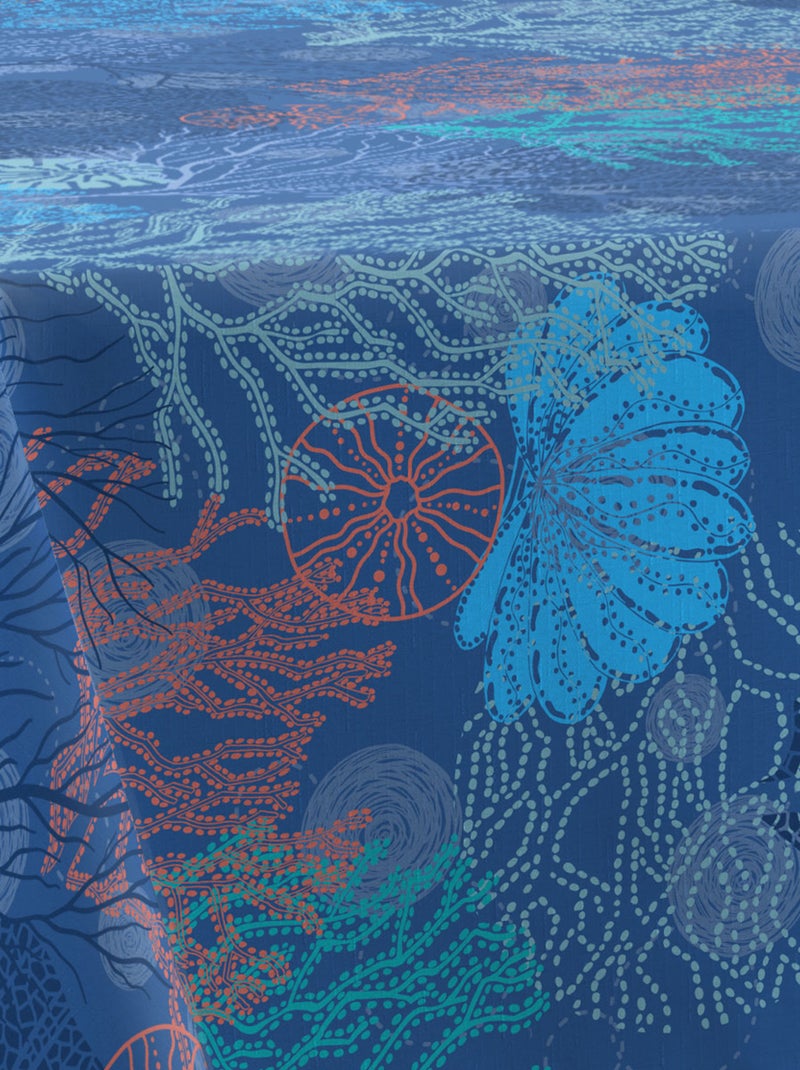 Nappe Anti-taches Corail Bleu Orange - Kiabi