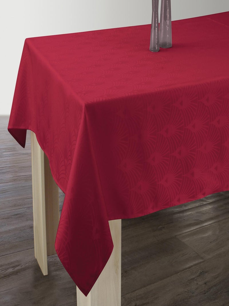 Nappe Anti-taches Damassée Rouge - 150 x 200 cm Rouge bordeaux - Kiabi