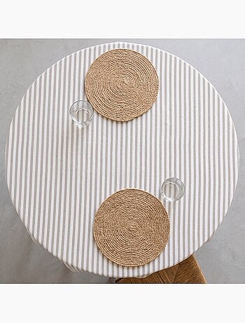 Nappe anti-taches en coton à fines rayures - gamusi.