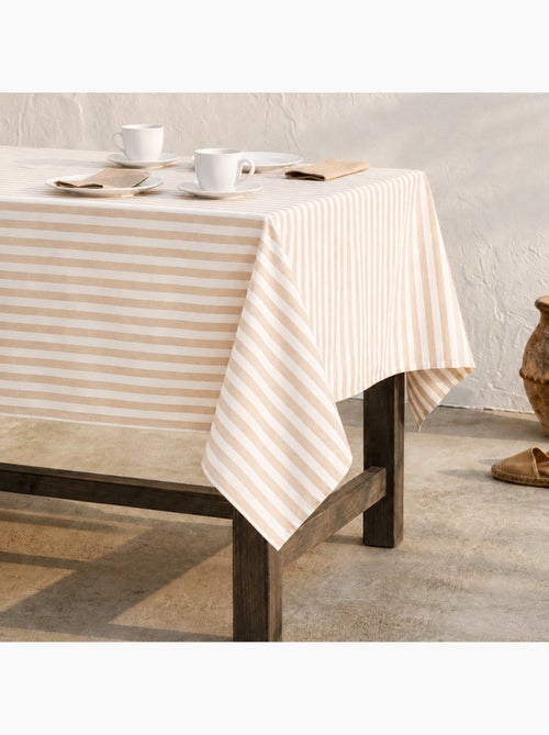 Nappe anti-taches en coton à larges rayures - gamusi. - Kiabi Nappe anti-taches en coton à larges rayures - gamusi. - Kiabi