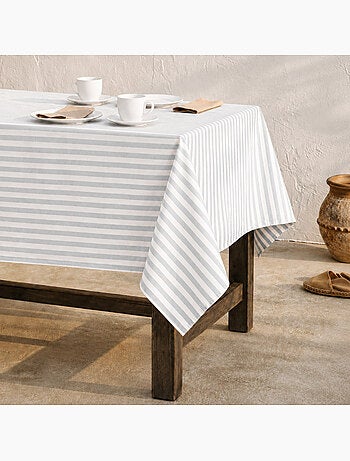 Nappe anti-taches en coton à larges rayures - gamusi.