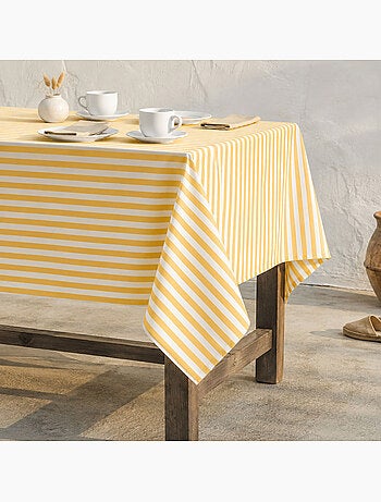 Nappe anti-taches en coton à larges rayures - gamusi.