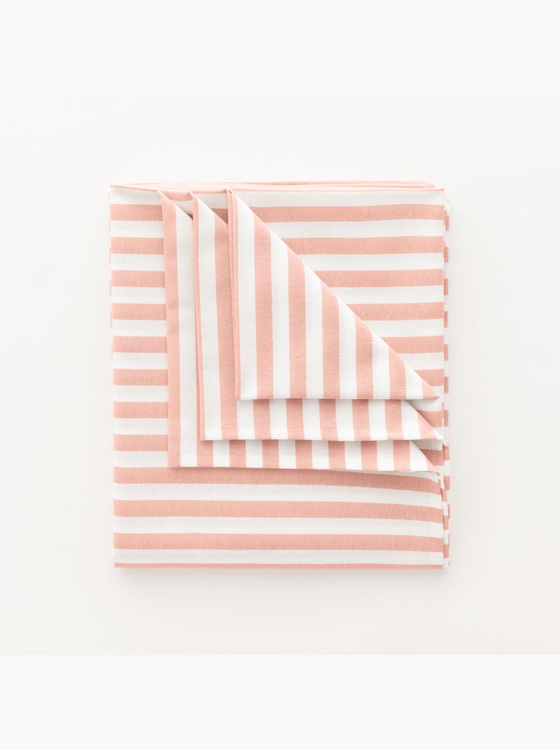 Nappe anti-taches en coton à larges rayures - gamusi. Saumon - Kiabi