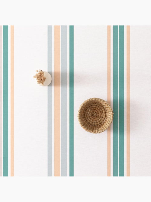 Nappe anti-taches en coton, motif à larges rayures, tombé naturel, effet tissu - Gamusi. - Kiabi
