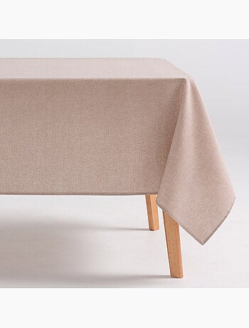 Nappe anti-taches en coton uni, tissu chiné. Tombé naturel, effet tissu - Gamusi.