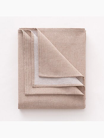 Nappe anti-taches en coton uni, tissu chiné. Tombé naturel, effet tissu - Gamusi.