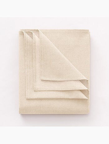 Nappe anti-taches en coton uni, tissu chiné. Tombé naturel, effet tissu - Gamusi.