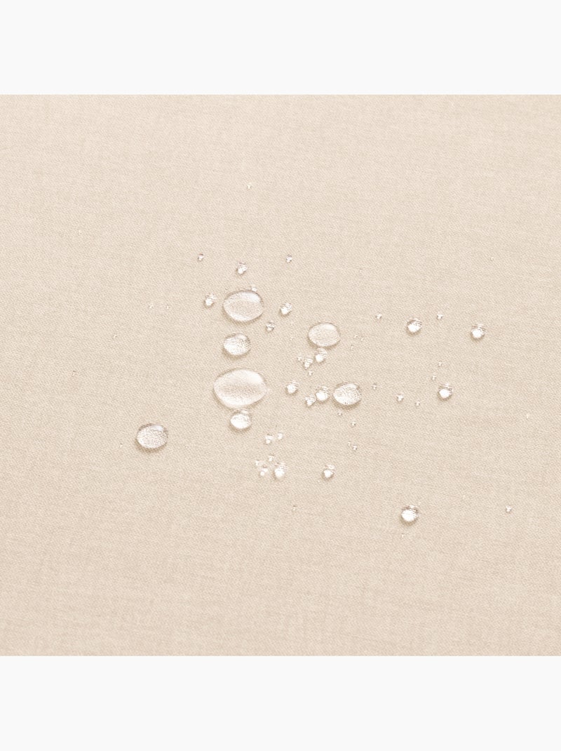 Nappe anti-taches en coton uni, tissu chiné. Tombé naturel, effet tissu - Gamusi. Crème - Kiabi