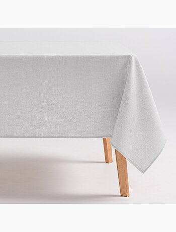 Nappe anti-taches en coton uni, tissu chiné. Tombé naturel, effet tissu - Gamusi.