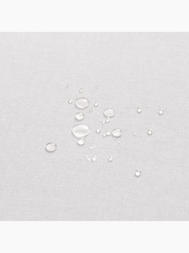 Nappe anti-taches en coton uni, tissu chiné. Tombé naturel, effet tissu - Gamusi. Gris clair - Kiabi