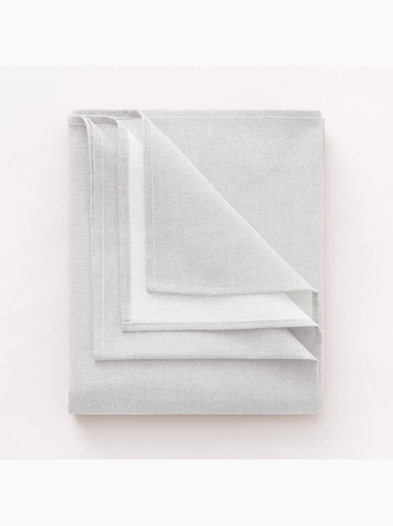 Nappe anti-taches en coton uni, tissu chiné. Tombé naturel, effet tissu - Gamusi. Gris clair - Kiabi