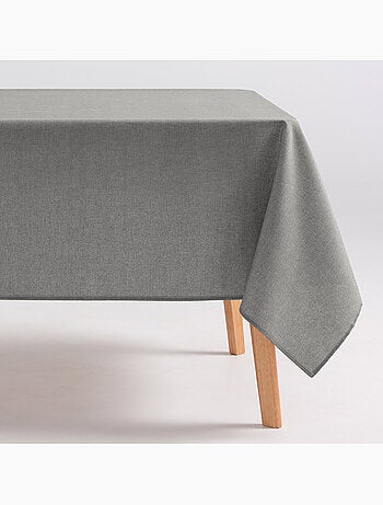 Nappe anti-taches en coton uni, tissu chiné. Tombé naturel, effet tissu - Gamusi.
