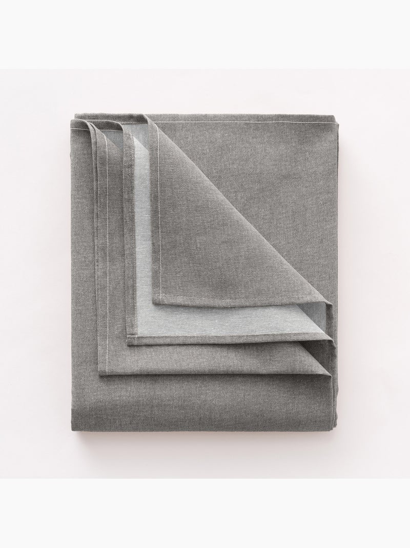 Nappe anti-taches en coton uni, tissu chiné. Tombé naturel, effet tissu - Gamusi. Gris - Kiabi